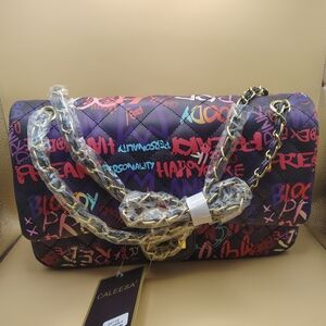 CALE Vibrant Graffiti Shoulder Bag